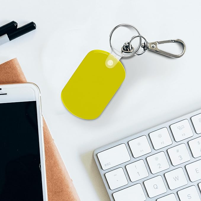 DISCOUNT PROMOS Tag Soft Plastic Keychains - 10 pack -Small Key Tag Chain For Staying Organized - Rubber Key Ring Keychain – Yellow