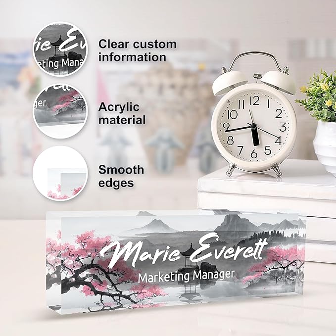 Custom Name Plate for Desk | Personalized Desk Name Plate | Personalized Boss Employee Appreciation Gifts | Acrylic Name Plate Office Desk Accessories