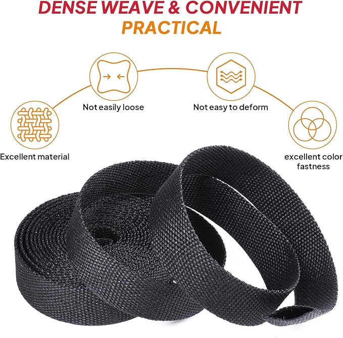 Braided Heat Shrink Tubing Black 2 in 1 Automotive Shrinkable Cloth Wire Loom Hose Cover Management Protector (1/2"-15ft)