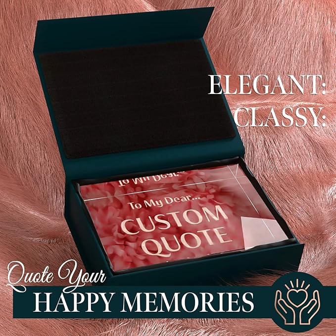 Personalized Gifts, Custom Quote Block Letter Board,Crystal-Clear Acrylic With Gift Box,17 Styles, Holiday and Christmas Gift for Mom, Dad, Girlfriend, Him or Her, Husband, Wife (5"x7, Rosy)