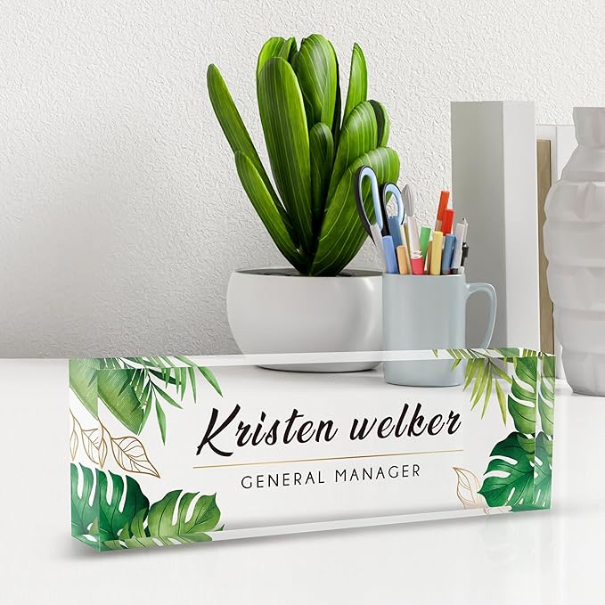 Name Plate for Desk, Desk Name Plate Personalized Office Desk Decor for Women and Men, Custom Employee Appreciation Gifts Office Gifts for Boss, Manager, Co-Worker, Teacher, Nurse