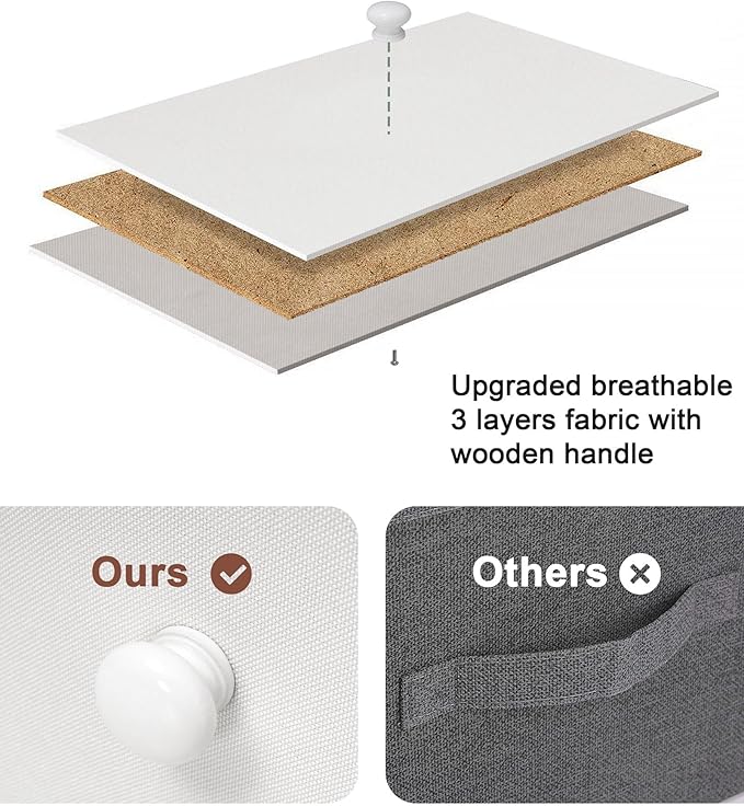 Crestlive Products Tall Dresser, 7-Drawer Fabric Storage Tower, Chests of Drawers - Vertical Organizer Unit for Bedroom, Hallway, Entryway, Nursery, Closets - Steel Frame, Wood Top & Handles (White)