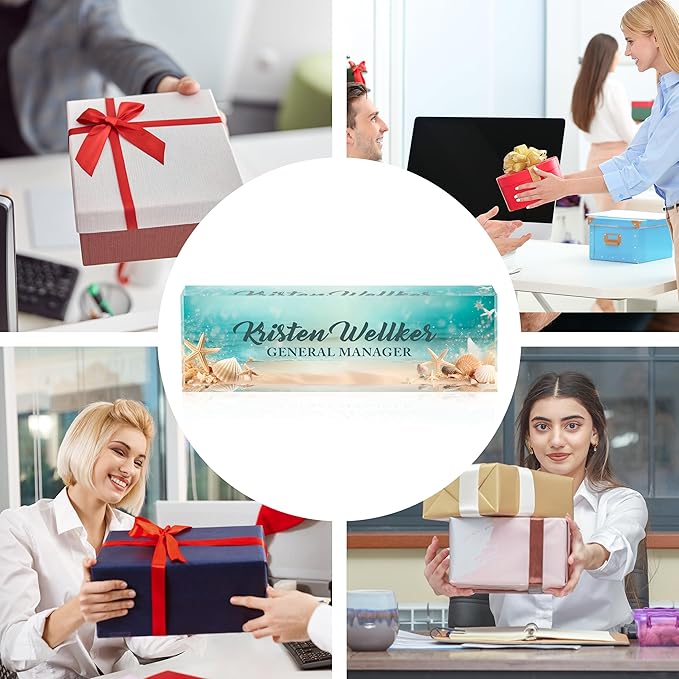 Desk Name Plate Personalized, Name Plate for Desk, Custom Office Desk Decor Office Gifts for Women Men, Acrylic Desk Accessories Employee Appreciation Gifts for Boss, Manager, Teacher, Nurse