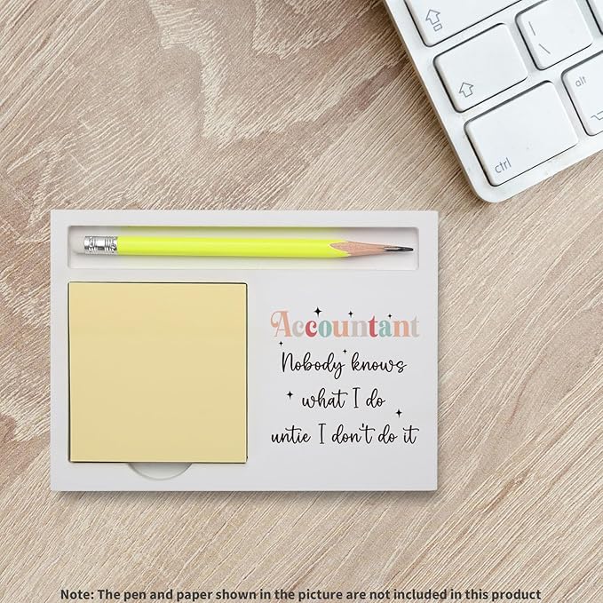 Funny Thank You Accountant Gift Sign, “Nobody Knows What I Do Until I Don’t Do It” Décor for CPA Bookkeeper Tax Preparer Auditor Finance Coworkers, Retirement Promotion Desk Note Holder KBB12