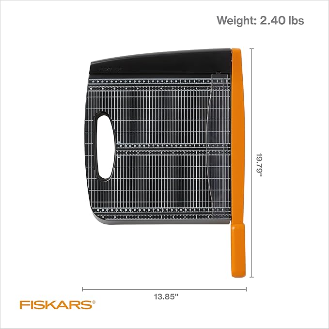Fiskars Recycled Bypass Paper Trimmer - 12" Cut Length - Guillotine Paper Cutter with Self-Sharpening Blade - Black