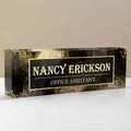 Personalized Name Plate for Desk, Custom Desk Name Plate, Acrylic Name Plate Office Desk Accessories, Personalized Office Gifts for Coworkers Teachers, Employee Appreciation Gifts (B-Gray Marble)