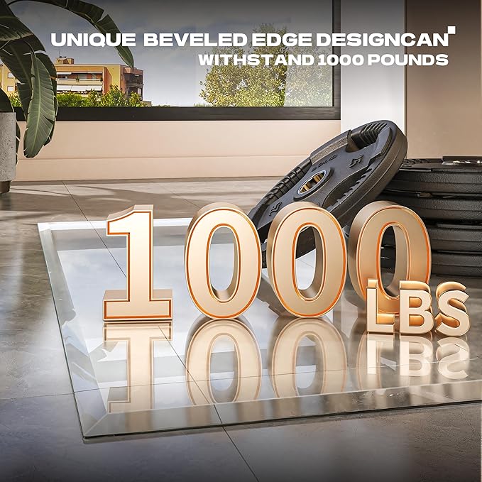 [Tempered Glass] 40“x30” Beveled Edge Glass Chair Mat with Polished Edge Clear Office Chair Mat, Glides Smoothly, Suitable for Carpet or Hardwood Floors
