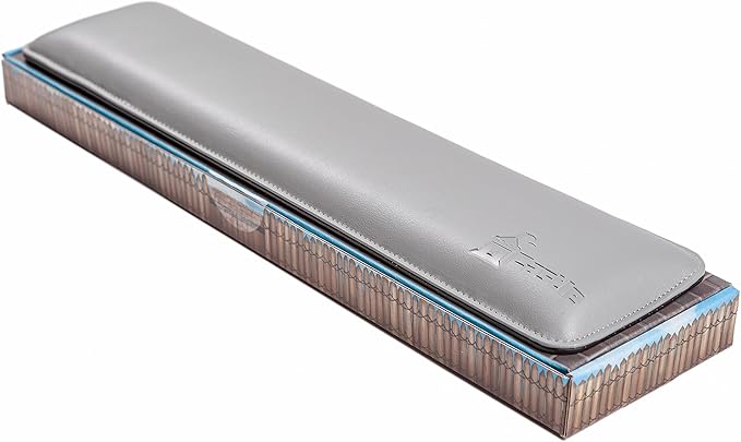 Bailey Full Size by Castle - Leather Ergonomic Computer Wrist Rest Pad for Keyboards with Around 104 Keys - Firm Keyboard Wrist Support for Typists, Gaming, and Heavy Office Use (Stone, Full Size)