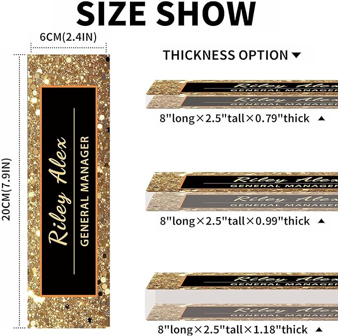 Custom Name Plate for Desk, Acrylic Name Plate Office Desk Decor for Women, Coworkers, Teacher, Employee Appreciation Gifts (S12)