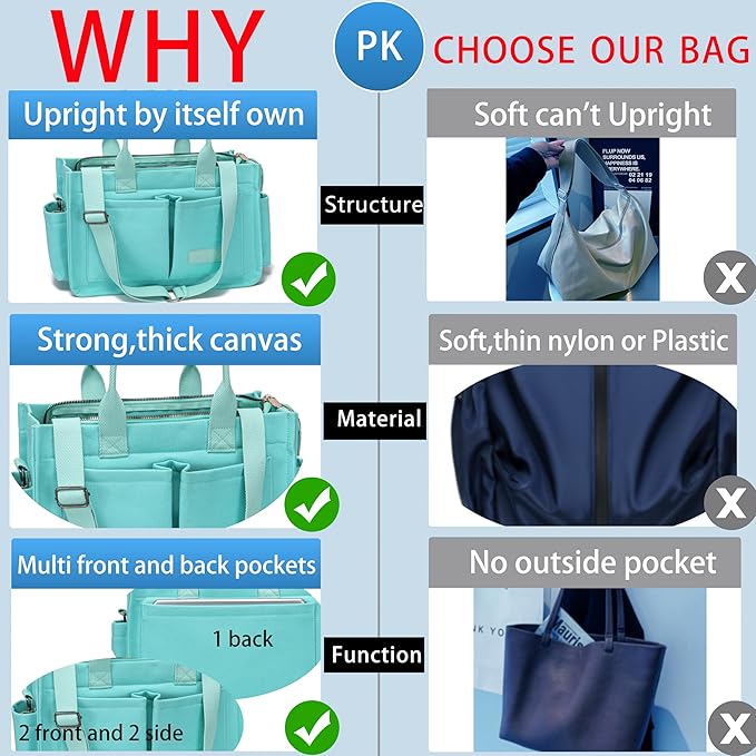 Canvas Tote Bag for Women,Women's Bags Crossbody Bags Work Laptop Tote Bag Large Handbags Purse for Travel Nurse Teacher