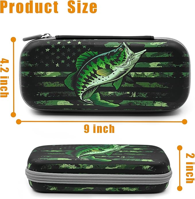 Camo Fish Pencil Case Zip Pencil Box Multi Pouch Holder Desk Organizer For Boys Girls School Office