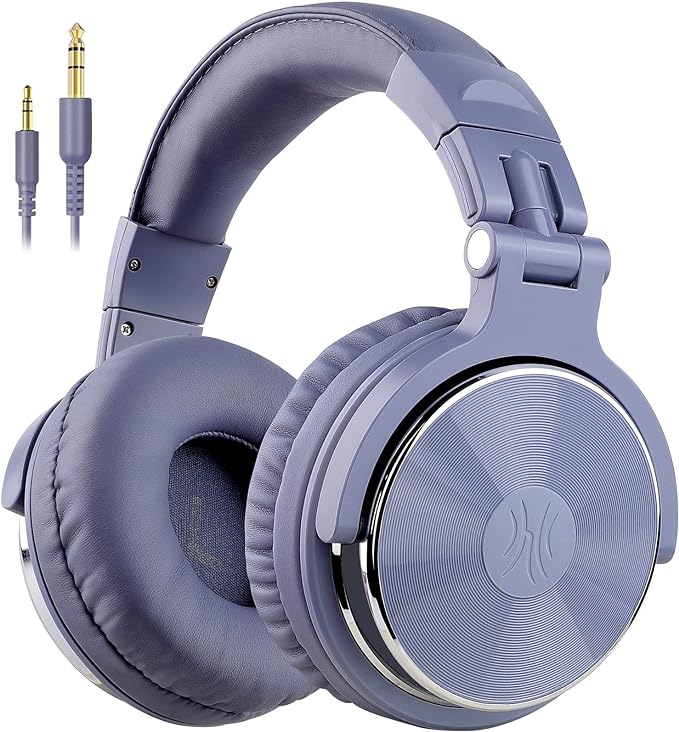 OneOdio Wired Over Ear Headphones Studio Monitor & Mixing DJ Stereo Headsets with 50mm Neodymium Drivers and 1/4 to 3.5mm Jack for AMP Computer Recording Podcast Keyboard Guitar Laptop - Light Blue
