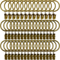LLPJS 60 Pack Metal Curtain Rings with Clips, Curtain Clip Rings Hooks for Hanging Drapery Drapes Bows, Curtain Rod Rings 1.5 inch Interior Diameter, Bronze