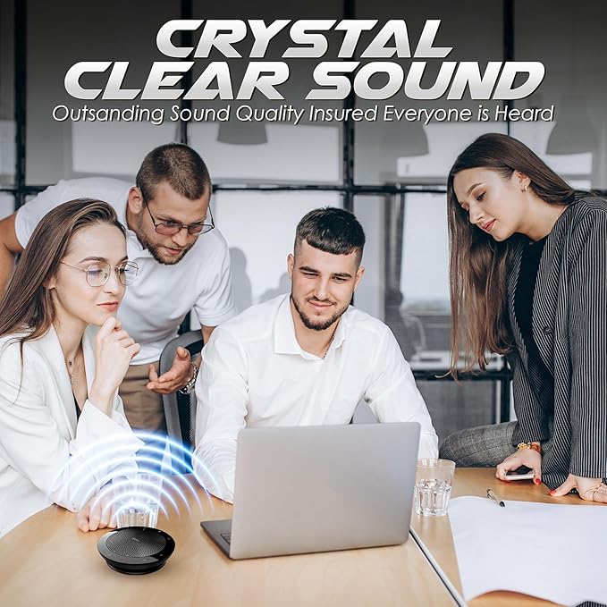 Jabra Speak 510 UC - Portable USB & Bluetooth Conference Speakerphone for Business, Remote Work & Meetings - Zoom & Google Meet Certified - Boomph's Ultimate Cloth Solution for Crystal Clear Sound