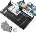 CGOLDENWALL A4 Rotary Paper Trimmer, 12 Sheets, w/Extra Blade & Gloves, for Cardstock Photo, Heavy Duty Paper Cutter for Offices Schools Crafts (14.9 Inch Cut Length)