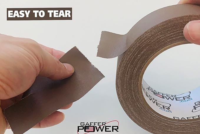 Gaffer Power Real Professional Grade Gaffer Tape USA Made | No Residue | Non Reflective | Multipurpose| Durable & Versatile | Weather Resistant | Heavy-Duty | Securing | Brown, 2 in X 30 Yds