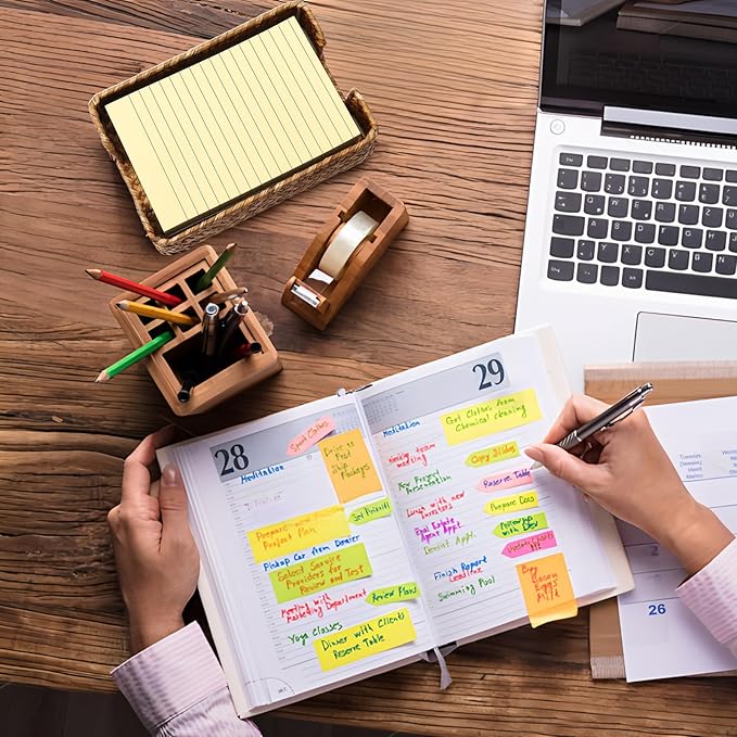 4 x 6 Inch Sticky Note Holder,Seagrass Post It Note Dispenser,Woven Sticky Note Dispenser,Farmhouse Style Post It Holder for Home Office Desk Decor,Caramel