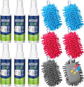 6 Pack Whiteboard Cleaner 3.4 Fl oz White Board Cleaning Spray Dry Erase Board Cleaner with Microfiber Shag Whiteboard Eraser Removes Stubborn Marks from Chalkboard(Magnetic)