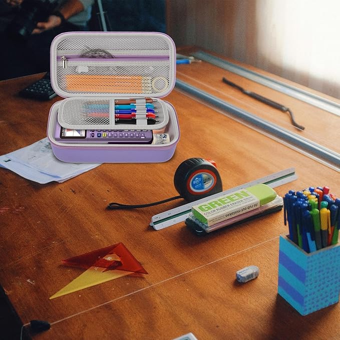 Pencil Case Pen Pouch Bag, Large Capacity Pencils Organizer Holder Office College Stationery Pen Marker Storage Supplies for adults, NOT INTENDED FOR USE BY CHILDREN 12 AND UNDER, Box Only (Purple)
