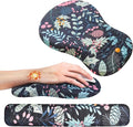 MEKASS Ergonomic Mouse Pad and Keyboard Wrist Rest Set, Super Soft Memory Foam Desk Wrist Support Cute for Computer Keyboard, Non-Slip Arm Rests Cushion for Typing Gaming Office Laptop Mac (Floral)