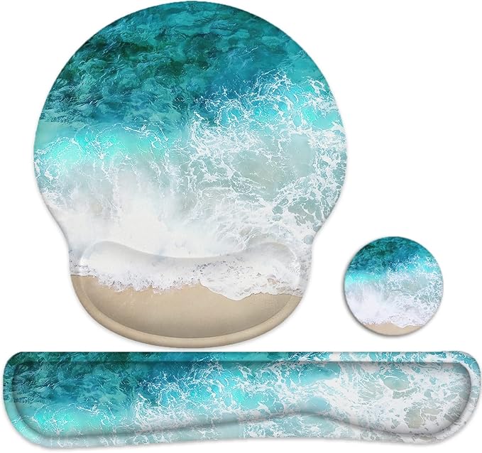 Lateefah Mouse Pad with Wrist Rest, 3-in-1 Gaming Mouse Pad, Keyboard Wrist Rest, Ergonomic Memory Foam Mousepad with Wrist Support for Computer Keyboard