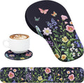 EYROZILL 3 in 1 Ergonomic Mousepad with Wrist Rest, Gaming Keyboard Mouse Pad with Wrist Support Non-Slip Base Massage Design, Pain Relief (Butterfly)