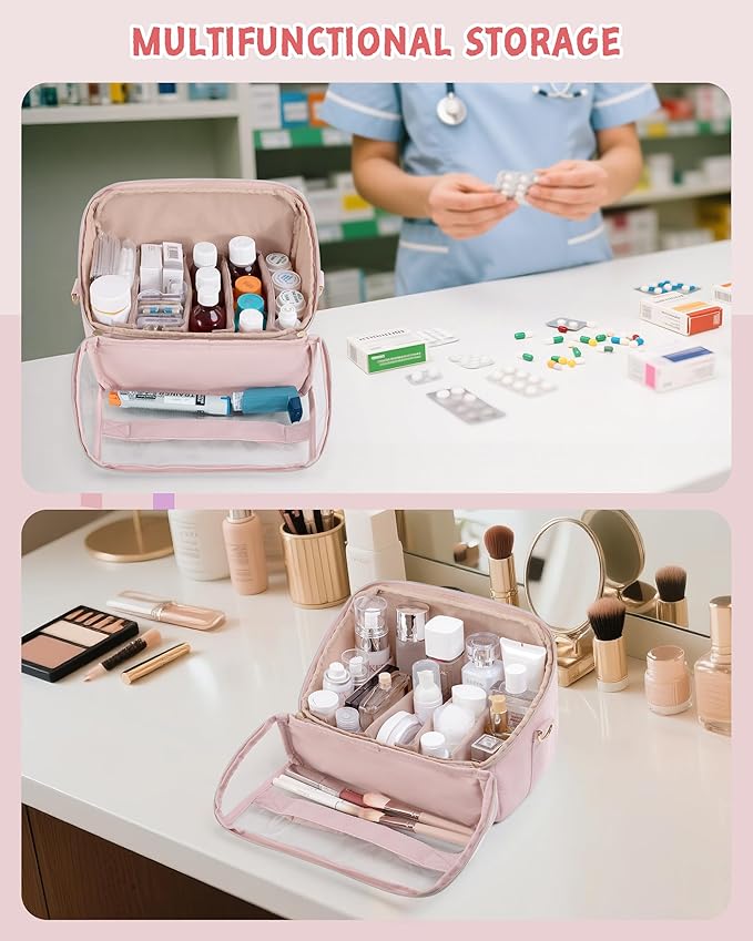 Quilted Marker Organizer Case Holds 180 Markers, Marker Storage Organizer Bag with Dividers and Detachable Crossbody Strap (Bag Only), Pink