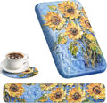 Ospelelf 3 in1 Ergonomic Wrist Rest Pad for Computer Keyboard and Mouse, Large Mouse Pad Set with Support for Office, Sunflower