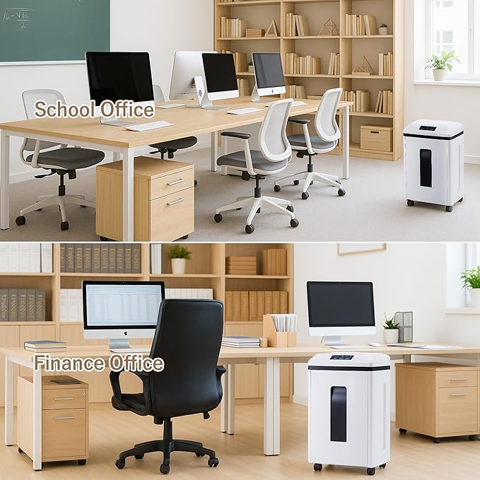 Professional Commercial Paper Shredder: P-7 Security Super Micro-Cut 1x1.7mm 7 Sheets/CDs/Cards/Staples 6-Gal Bin Heavy Duty for Home/Office/Industrial/Business Use-Confidential Documents