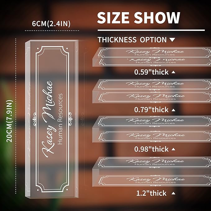 SalaGraphics Custom Engraved Acrylic Name Plates for Desks, Office Desk Plate Personalized, Decor Nameplate, Nurse Manager Employee Teacher Appreciation Gifts, Accessories (Flowers G)