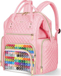 Marker Organizer Case Bag, Large Markers Storage Backpack with USB Port for Artists, Illustrators, Creatives, Pen Travel Holder Case Bag for Art Creativity Craft Supply, Pink