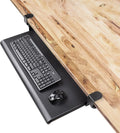 EHO Under Desk Keyboard Tray, Large 27.5" x 12.2" Slide-Out Clamp-On Drawer with Steel C-Clamps, Ergonomic Platform Fits Full-Size Keyboard and Mouse, Tool-Free Installation, TAA-Compliant