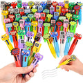 LiYiQ 50 Pcs Video Game Colorful Multicolor Pen in One Cartoon Cute Fun 4-in-1 Cute Pens Bulk Kawaii Game Handle Level Up Games Console Shape Cool Ballpoint Pens for Kids Fun Gifts