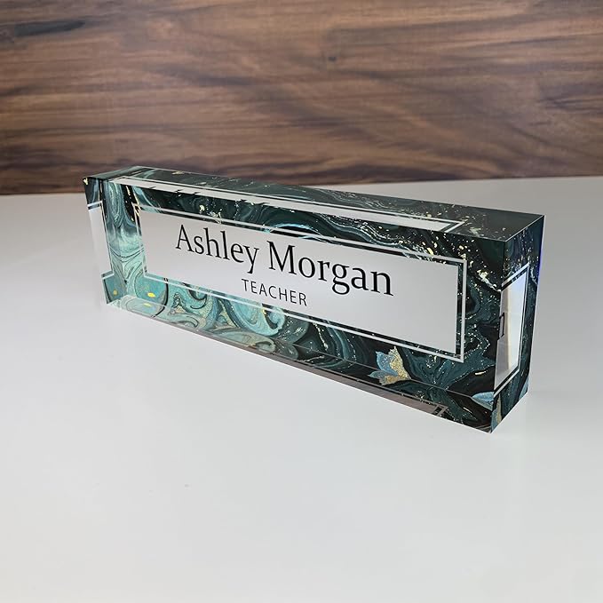 Personalized Desk Name Plate, Custom Acrylic Name Plate, Gift for Her, Dad, Boss, Office Decor, Custom Sign, Unique Accessories