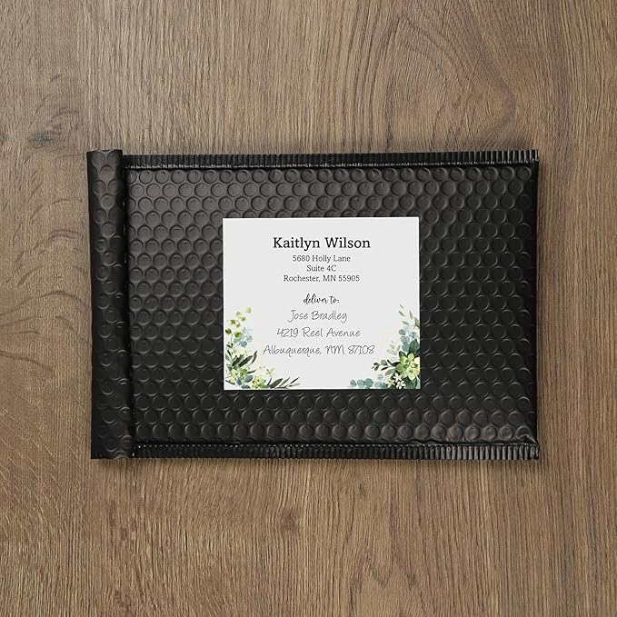 Custom Botanical Shipping Labels / 48 Personalized Address Labels/ 4" x 3½" Mailing Stickers/Made in USA