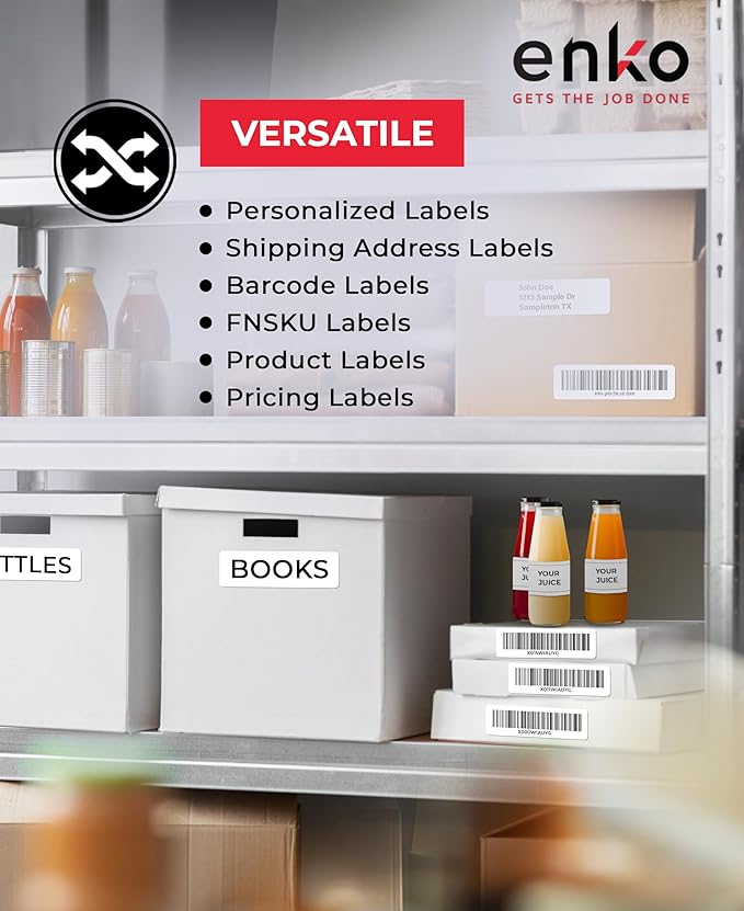 enKo Compatible for Dymo 30252 Labels (1-1/8" x 3-1/2") - Label for Dymo Labelwriter 450 Turbo Printer and 4XL - Direct Thermal Address, Shipping and Barcode Label (96 Rolls | 33,600 Labels)