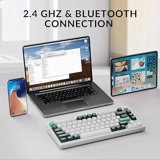 Keychron Q1 HE Wireless QMK Custom Mechanical Keyboard with Hall Effect Gateron Double-Rail Magnetic Switch Rapid Trigger, 2.4 GHz Bluetooth RGB Compatible with Mac Windows Linux (Hot-swappable)