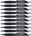 SyPen Promotional Pens With your Custom Logo or Text-300 Pack Bulk-for Businesses, Parties, and Events, Custom Printed Metallic/Colored Click Action Ballpoint Pens, Rubber Grip, Black Ink, Black