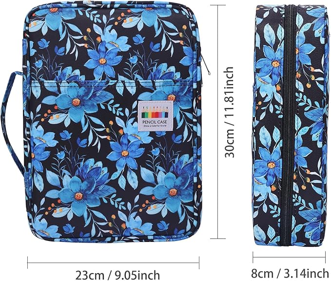 BOMKEE Coloring Pencil Case 220 Slots Pencils/Gel Pens Organizer Waterproof Travel Case Zipper Carrying Portable Pencil Markers Pen Holder Bag for Painter Writers