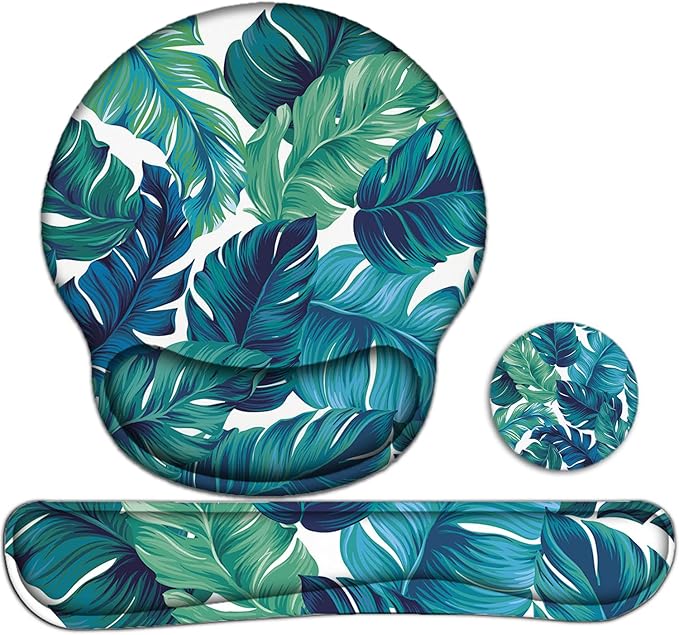 Lateefah Mouse Pad with Wrist Rest, 3-in-1 Gaming Mouse Pad, Keyboard Wrist Rest, Ergonomic Memory Foam Mousepad with Wrist Support for Computer Keyboard