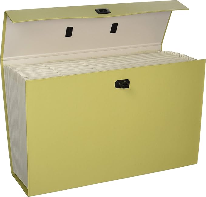 Smead Portable Expanding File Box, 19 Pockets, Blank Tabs, Printed Labels, Latch Closure, Legal Size, Blue (70806)