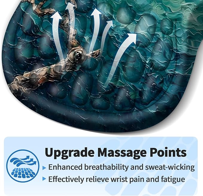 YIWEI Ergonomic Mouse Pad with Wrist Rest - Comfortable Office Mousepad with Memory Foam Wrist Support for Carpal Tunnel Relief, Mouse Pads with Non-Slip Base for Gaming and Home (Plum Plossom)