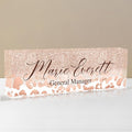 Personalized Name Plate for Desks, Custom Desk Name Plates, Acrylic Name Plate Office Desk Accessories, Personalized Office Gifts for Coworkers Teachers, Employee Appreciation Gifts (B-Leopard Print)