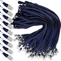 Hoolerry 300 Pcs Lanyards Clips Bulk for ID Name Badge Holder Lanyards Flat with Swivel Hook for Office School(Dark Blue)