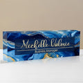 Personalized Name Plate for Desk, Custom Desk Name Plate, Acrylic Name Plate Office Desk Accessories, Personalized Office Gifts for Coworkers Teachers, Employee Appreciation Gifts (B-Blue Marble)