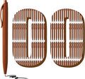 deegtran 100 Pack No Bleed Brown Barrel Click Pens, Wholesale Retractable Ballpoint Pens, Medium Point, Smooth Ink, 1.0MM Black Ink