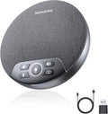 NEWORK Bluetooth Conference Speakerphone with AI Noise Reduction, 4 Mics, 360° Voice Pickup, 2600mAh Battery, Bluetooth/USB-C/Dongle, Daisy Chain for Large Rooms, Compatible with Zoom/Teams/Skype