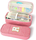 Large Capacity Pink Pencil Case, Cute Pencil Case Pencil Pouch with Zipper For Girls Women, Expandable Preppy Pencil Bag Large Storage High Capacity Bag Organizer for School Home Office Supplies, R