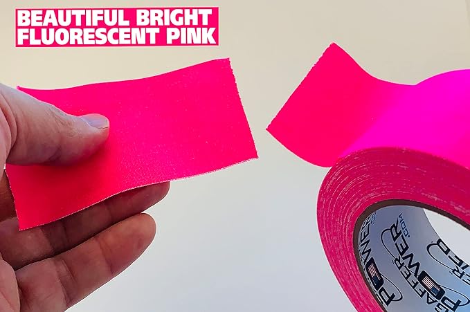 Gaffer Power Real Professional Grade Gaffer Tape, Made in The USA, | Durable, Versatile | Weather Resistant | Leaves No Residue | Fluorescent Pink Tape, 2 in x 30 Yds