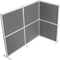 VIVO L-Shape Modular Corner Wall System, 3 Panels, Modern Professional Office Cubicle Dividers, Freestanding Privacy Screen, 66 inches High, Dark Gray, PP-MWS63D-L